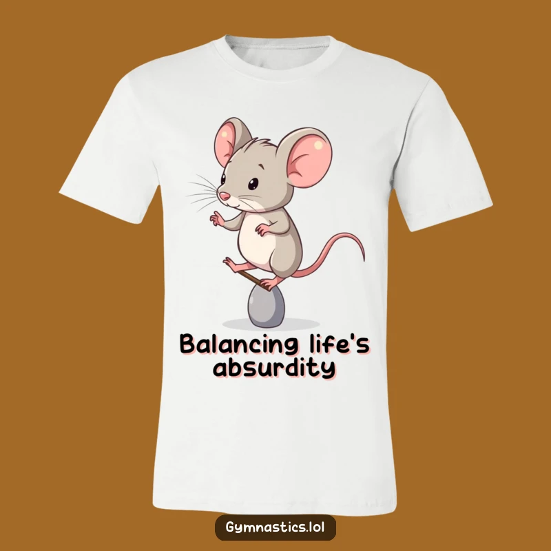 Funny T-Shirt: Determined Mouse's Hilarious Toe Balance, Perfect Casual Wear