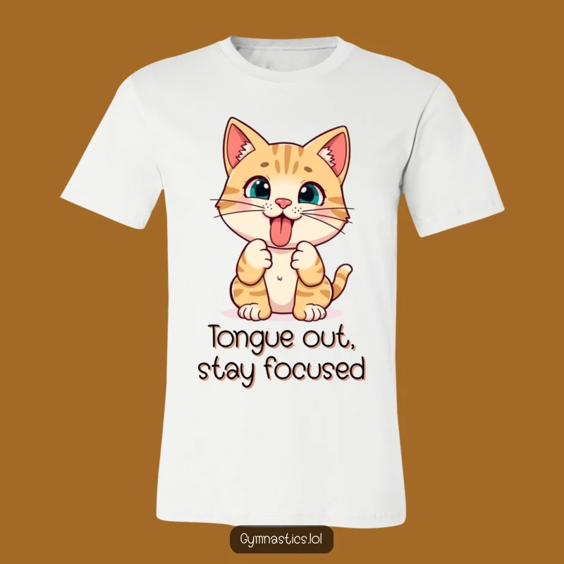 Funny Cat Tongue Out T-Shirt: Hilarious Yoga Pose Tee for Cat Fans