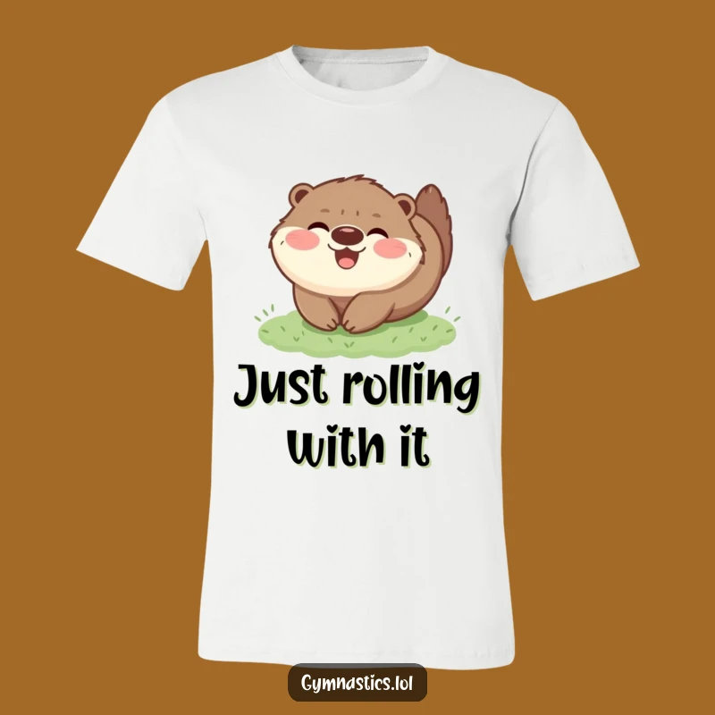Funny Otter Tumble Tee: Wearable Joyful Fluffy Animal T-Shirt Gift