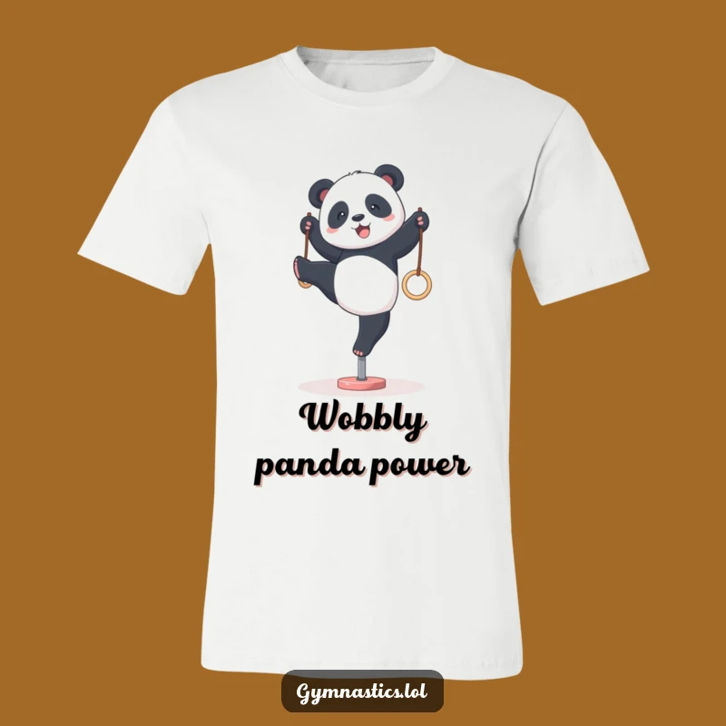 Funny Panda Gymnastics T-Shirt: Wobbly Effort for Hilarious Style!
