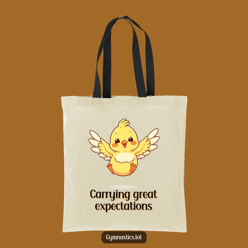 Funny Chick Landing Jump Tote Bag: Carry Your Essentials with This Hilarious Accessory