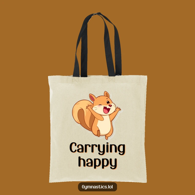 Funny Squirrel Tote Bag - Playful Somersault Carryall, Hilarious Funny Gift