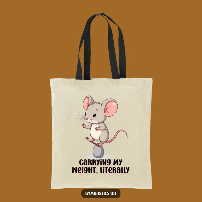Funny Tote Bag: Determined Mouse's Toe Balance, Your Go-To Hilarious Carry-All