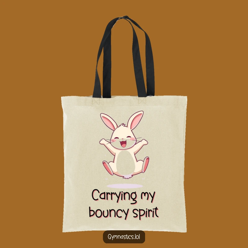 Funny Bouncy Rabbit Cartwheel Tote Bag - Carry Your Joy Gift