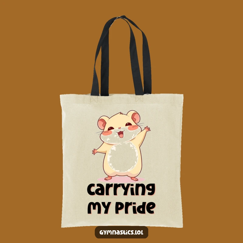 Funny Hamster Cartwheel Tote Bag: Carry Your Accomplishments with Style!