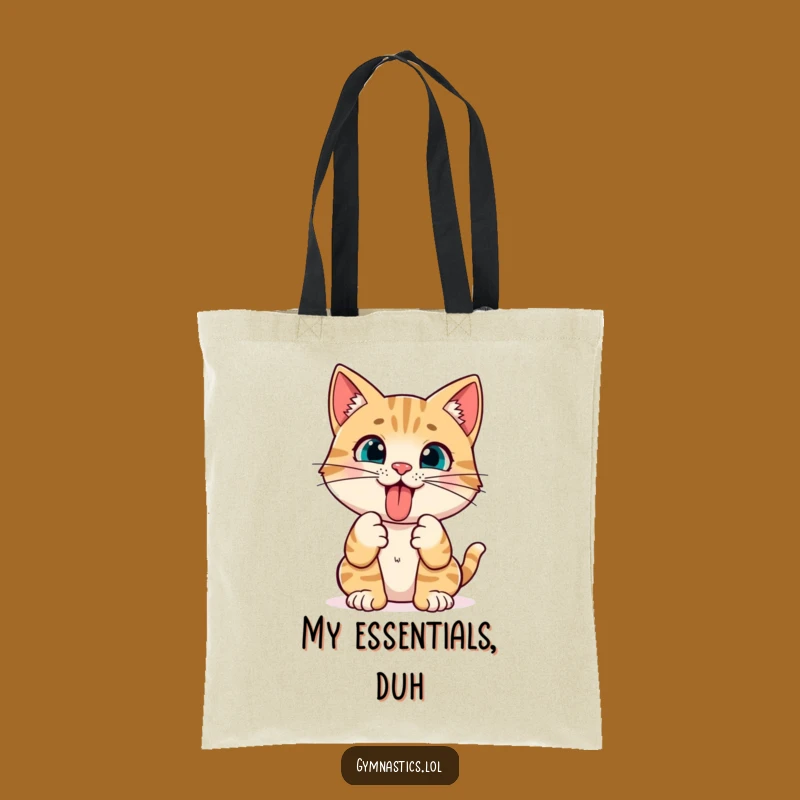 Funny Cat Yoga Tote Bag: Carry Your Stuff with a Tongue-Out Pose
